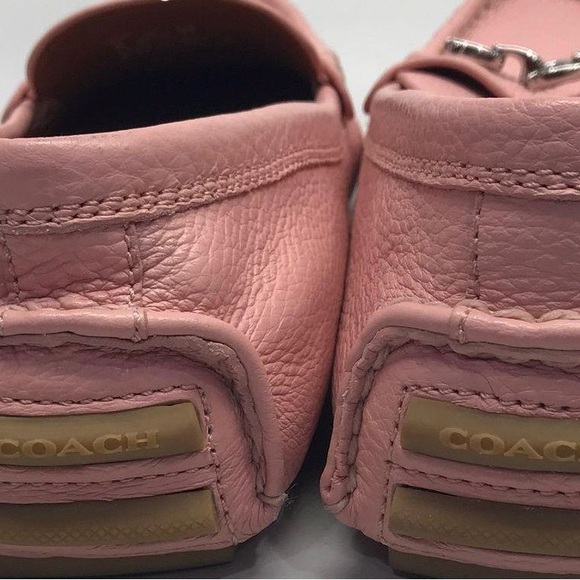 Coach Light Pink Pebbled Leather Crosby Driver Loafers Size 8D - Picture 6 of 8